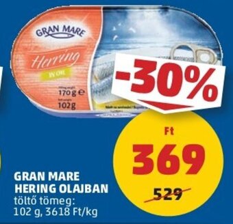 PENNY Gran Mare hering olajban 102 g ajánlat