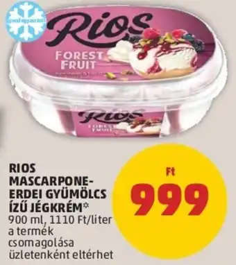 PENNY Rios mascarpone- erdei gyümölcs ízű jégkrém 900 ml ajánlat