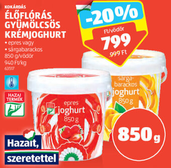 ALDI KOKÁRDÁS ÉLŐFLÓRÁS GYÜMÖLCSÖS KRÉMJOGHURT 850 g ajánlat
