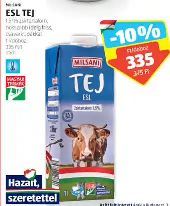 ALDI MILSANI ESL TEJ 1 l ajánlat