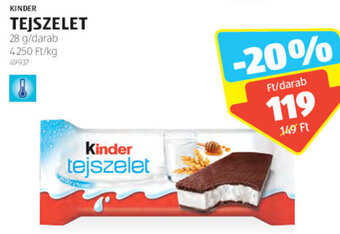 ALDI KINDER TEJSZELET 28 g ajánlat