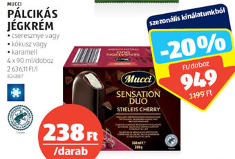 ALDI MUCCI PÁLCIKÁS JÉGKRÉM 4 x 90 ml ajánlat
