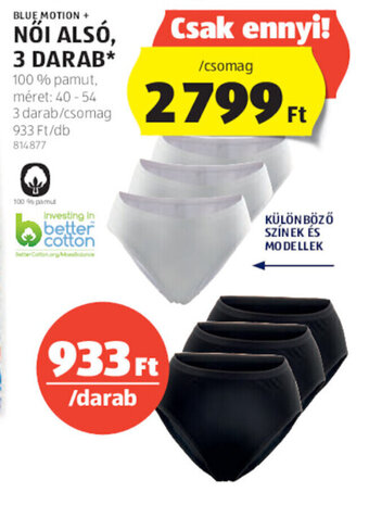 ALDI BLUE MOTION + NŐI ALSÓ, 3 db ajánlat