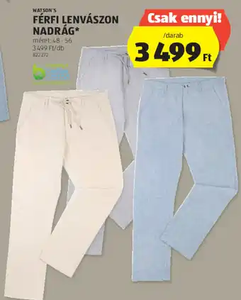 WATSON'S FÉRFI LENVÁSZON NADRÁG 1 db