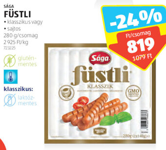 ALDI SÁGA FÜSTLI 280 g ajánlat