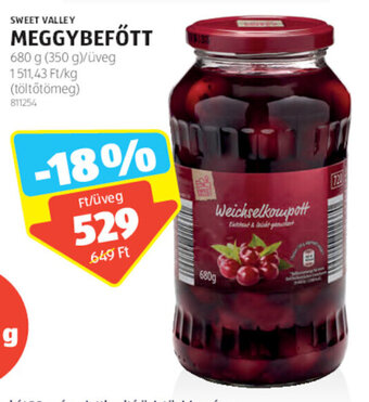 ALDI SWEET VALLEY MEGGYBEFŐTT 680 g ajánlat