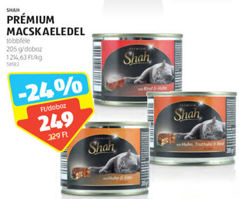 SHAH PRÉMIUM MACSKAELEDEL 205 g