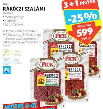 ALDI PICK RÁKÓCZI SZALÁMI 88,80 g ajánlat