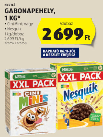 ALDI NESTLÉ GABONAPEHELY 1 kg ajánlat