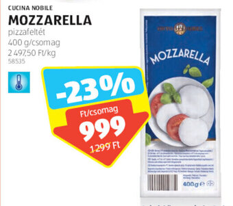 ALDI CUCINA NOBILE MOZZARELLA 400 g ajánlat