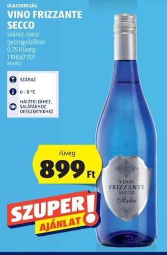 ALDI OLASZORSZÁG VINO FRIZZANTE SECCO 0,75 l ajánlat