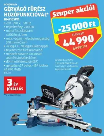 ALDI SCHEPPACH GÉRVÁGÓ FŰRÉSZ HÚZÓFUNKCIÓVAL 1 db ajánlat
