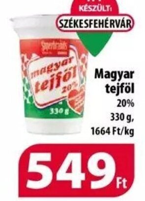 Coop Magyar tejföl 330 g ajánlat