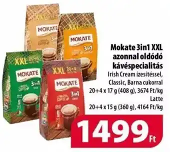 Coop Mokate 3in1 XXL azonnal oldódó kávéspecialitás 20 + 4 x 15 / 17 g ajánlat