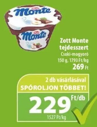 Coop Zott Monte tejdesszert 150 g ajánlat
