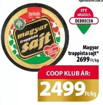 Coop Magyar trappista sajt 1 kg ajánlat