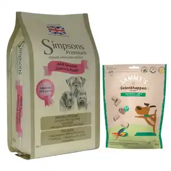 ZooPlus 12kg simpsons premium adult sensitive lazac & burgonya száraz kutyatáp+350g sammy's ízületerősítő falatok kutyasnack ingyen ajánlat