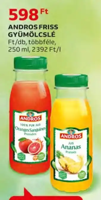 Auchan ANDROS FRISS GYÜMÖLCSLÉ 250 ml ajánlat
