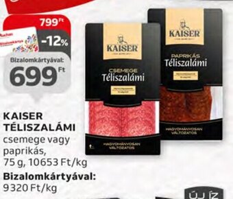 Auchan KAISER TÉLISZALÁMI 75 g ajánlat