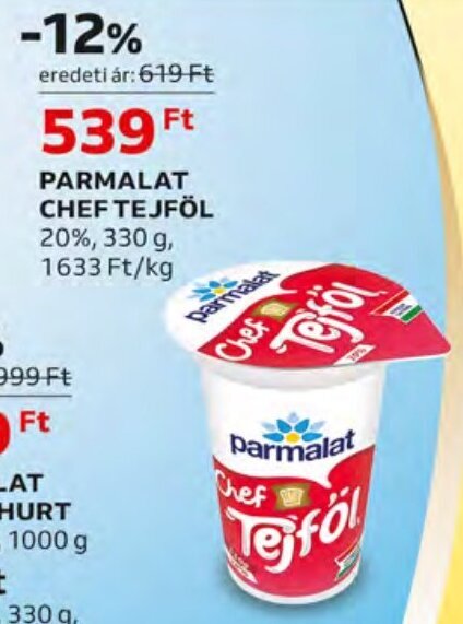 Auchan PARMALAT CHEF TEJFÖL 330 g ajánlat
