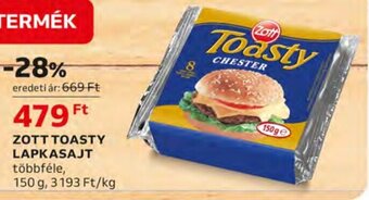 Auchan ZOTT TOASTY LAPKASAJT 150 g ajánlat