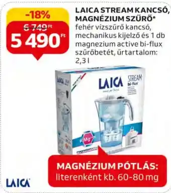 LAICA STREAM KANCSÓ, MAGNÉZIUM SZŰRŐ 1 db