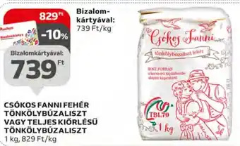 CSÓKOS FANNI FEHÉR TÖNKÖLYBÚZALISZT stb. 1 kg