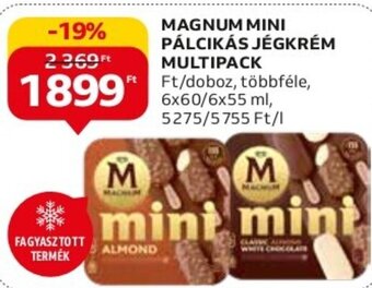 Auchan MAGNUM MINI PÁLCIKÁS JÉGKRÉM MULTIPACK 6 x 60 / 6 x 55 ml ajánlat