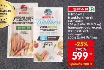 Spar SPAR Hámozott frankfurti virsli 200 / 230 g ajánlat
