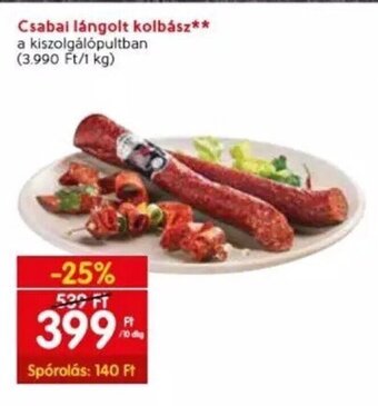 Csabai lángolt kolbász 10 dkg