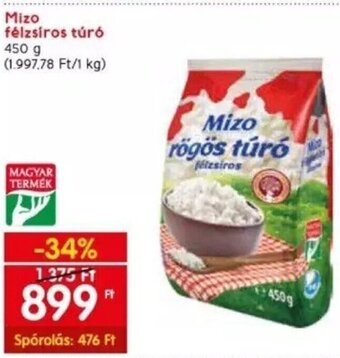 Spar Mizo félzsíros túró 450 g ajánlat