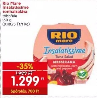 Spar Rio Mare Insalatissime tonhalsaláta 160 g ajánlat