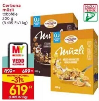 Spar Cerbona müzli 200 g ajánlat