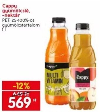 Spar Cappy gyümölcslé, -nektár 1 l ajánlat