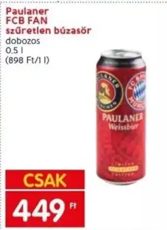 Spar Paulaner FCB FAN szűretlen búzasör 0,5 l ajánlat