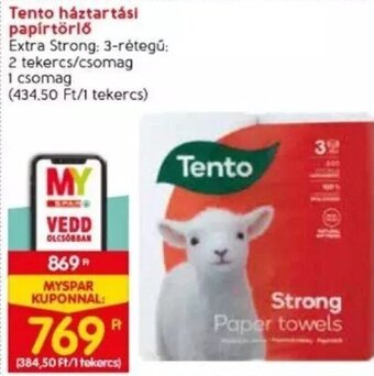 Spar Tento háztartási papírtörlő 2 tekercs ajánlat
