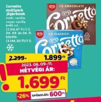 Cornetto multipack jégkrémek 6 x 90 ml
