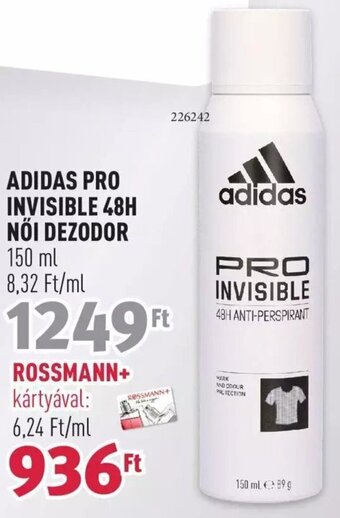 Rossmann ADIDAS PRO INVISIBLE 48H NŐI DEZODOR 150 ml ajánlat