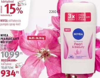 Rossmann NIVEA PEAR&BEAUTY NŐI STIFT 50 ml ajánlat