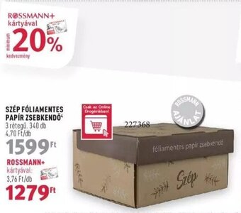 SZÉP FÓLIAMENTES PAPÍR ZSEBKENDŐ 340 db
