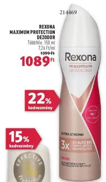 Rossmann REXONA MAXIMUM PROTECTION DEZODOR 150 ml ajánlat