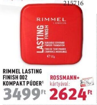 Rossmann RIMMEL LASTING FINISH 002 KOMPAKT PÚDER 1 db ajánlat