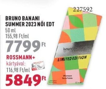 Rossmann BRUNO BANANI SUMMER 2023 NŐI EDT 50 ml ajánlat