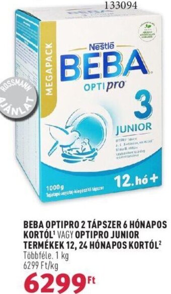 Rossmann BEBA OPTIPRO 2 TÁPSZER 6 HÓNAPOS KORTÓL stb. 1 kg ajánlat