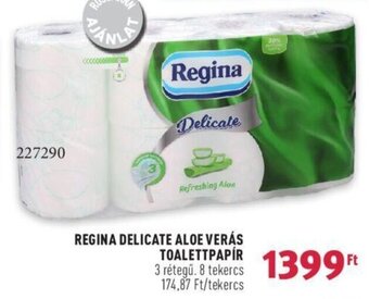 Rossmann REGINA DELICATE ALOE VERÁS TOALETTPAPÍR 8 tekercs ajánlat