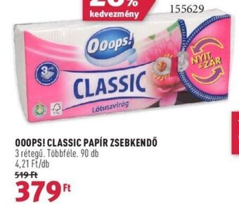 Rossmann OOOPS! CLASSIC PAPÍR ZSEBKENDŐ 90 db ajánlat