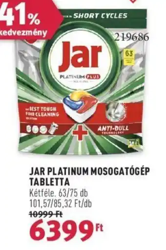 Rossmann JAR PLATINUM MOSOGATÓGÉP TABLETTA 63 / 75 db ajánlat