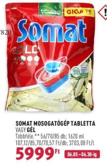 Rossmann SOMAT MOSOGATÓGÉP TABLETTA VAGY GÉL 56 - 85 db / 1620 ml ajánlat