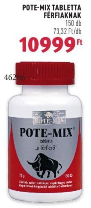 Rossmann POTE-MIX TABLETTA FÉRFIAKNAK 150 db ajánlat