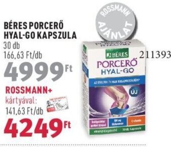 Rossmann BÉRES PORCERŐ HYAL-GO KAPSZULA 30 db ajánlat